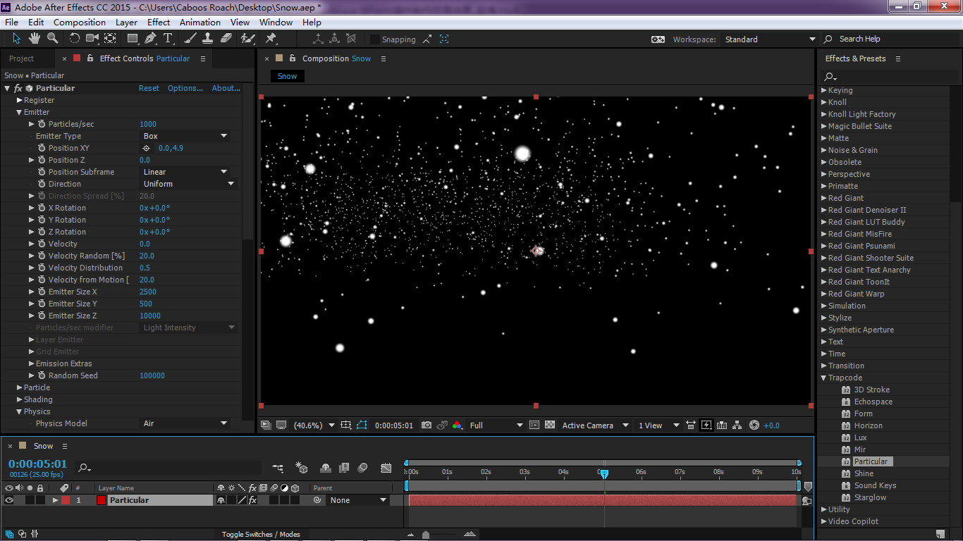 ae粒子飘落效果教程,ae中下雪效果使用的是什么效果