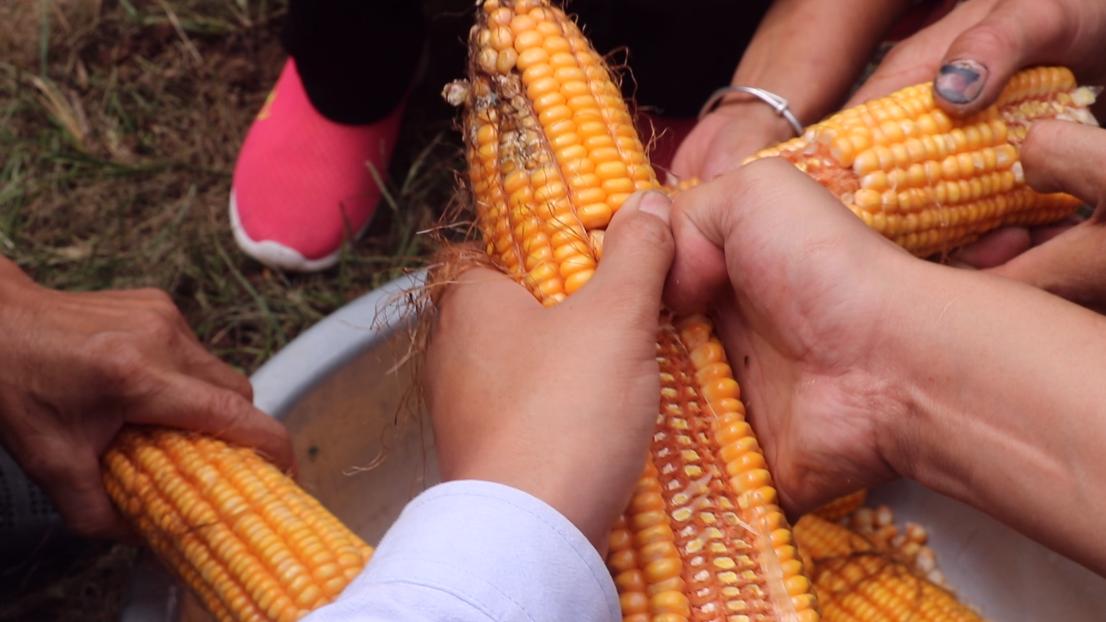 农村小伙走街串巷做爆米花,农村大哥自制老式爆米花