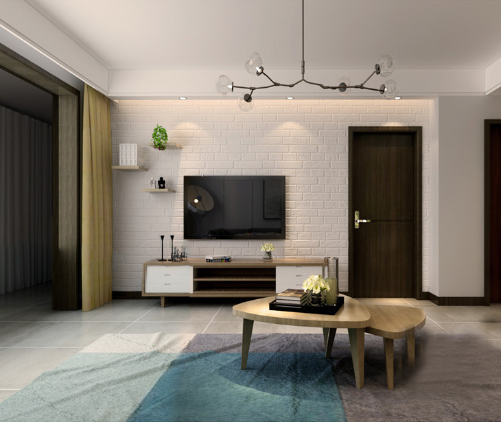 被优雅小资文化墙吸引，济南奥林逸城160平，简约三居室预算17万