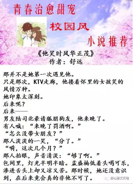 十部青春校园言情小说,青春治愈系校园风小说