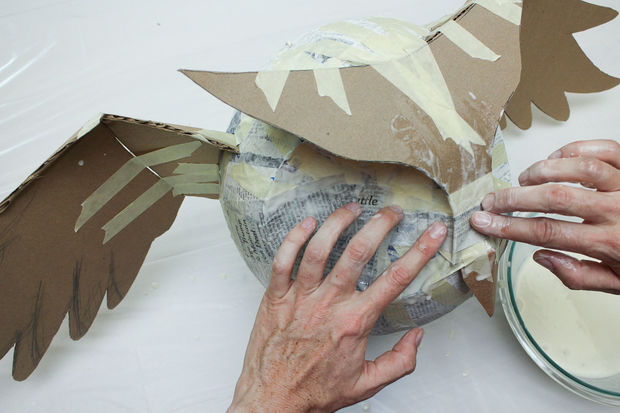 猫头鹰钟表手工制作,猫头鹰树叶手工贴画