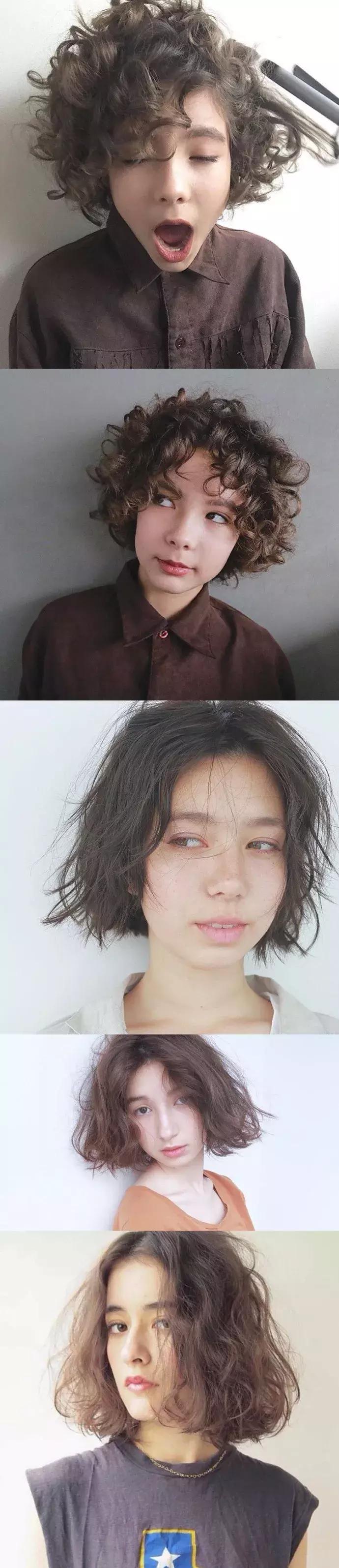 发量较多微卷适合的发型,女生发梢微卷