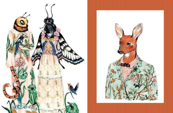 gucci日系插画,gucci限量版插画