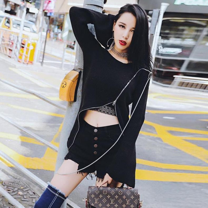 黑色中领打底衫秋冬女厚,百搭秋冬必备万能打底衫黑色的