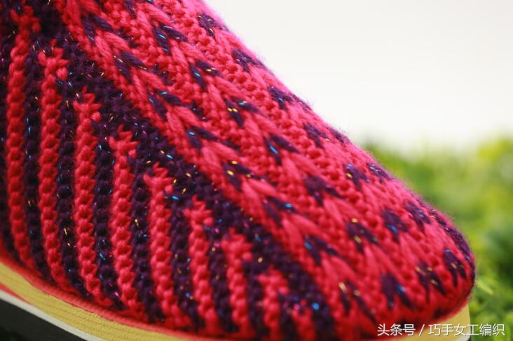 小辫子花棉鞋起针说明,中间蝴蝶花棉鞋详细教程