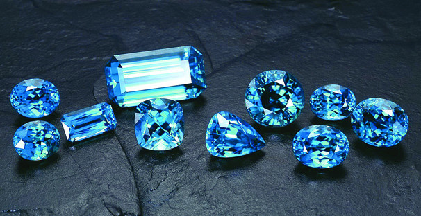 锆石有颜色的图片欣赏,宝石欣赏蓝锆石