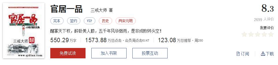 全精品系列网络小说推荐，起点8.3分高评价口碑神作，大神经典