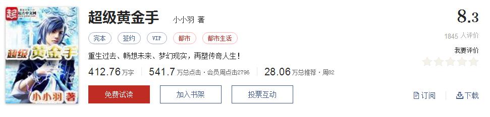 全精品系列网络小说推荐，起点8.3分高评价口碑神作，大神经典