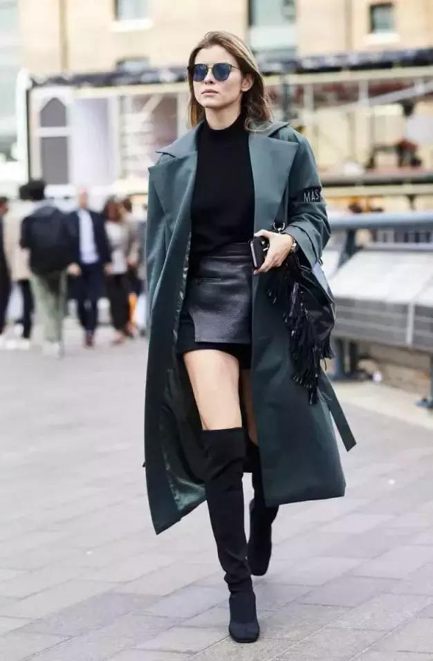 靴子长筒靴过膝搭配,过膝超长靴子穿搭