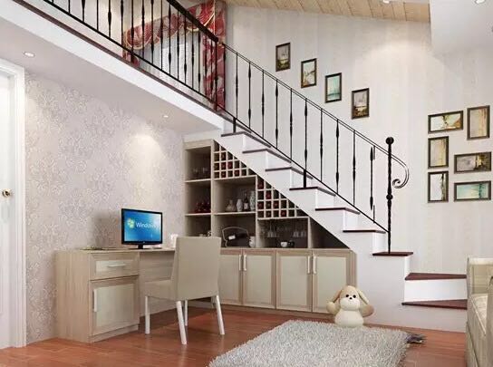 一楼有楼梯的房子怎么装修,40平方公寓楼中楼楼梯款式