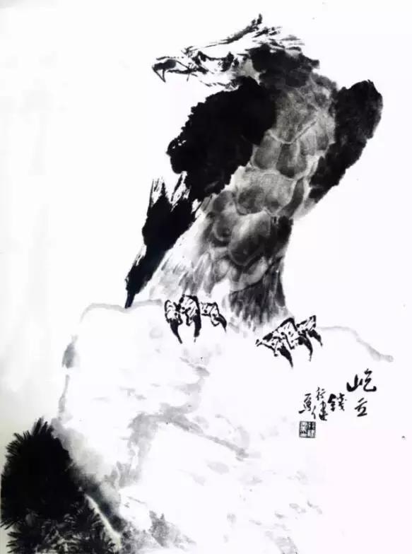 国画写实鹰怎么画,国画画鹰的技法