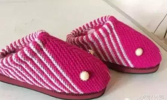 毛线拖鞋无后跟棒针编织全过程,棒针织毛线拖鞋花样图案大全