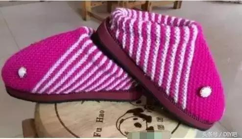 毛线拖鞋无后跟棒针编织全过程,棒针织毛线拖鞋花样图案大全