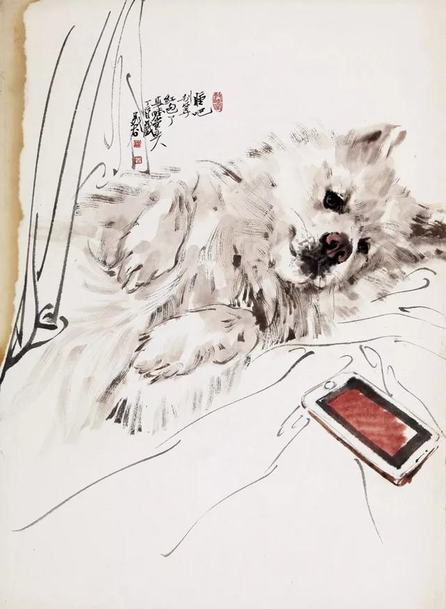 画十二生肖里的狗,晁谷画猫