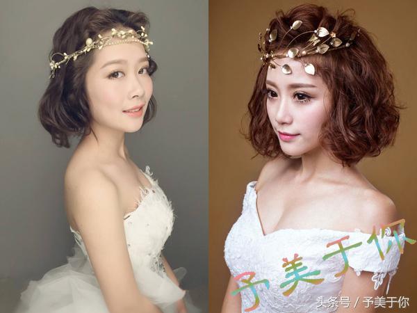 短发新娘仙气造型,最近很火的新娘发型短发