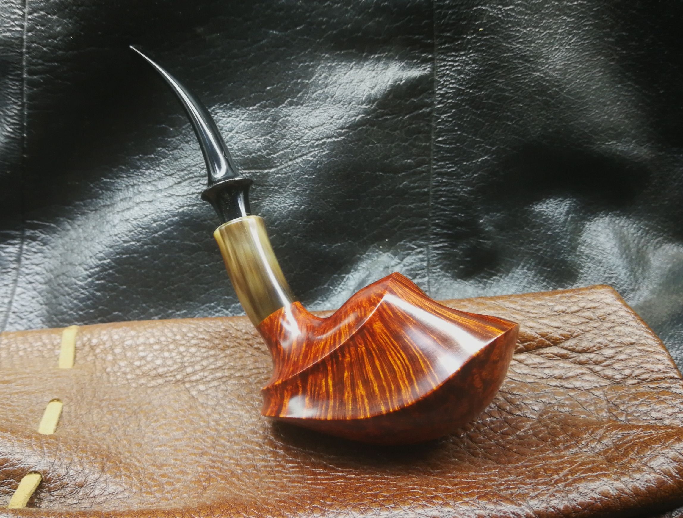 石楠木手工制作烟斗,高档石楠木牛角烟斗