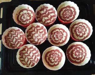 红曲蛋糕,可可纸杯拉花蛋糕