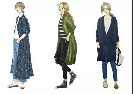 日系手绘风格穿搭,复杂插画简单穿搭