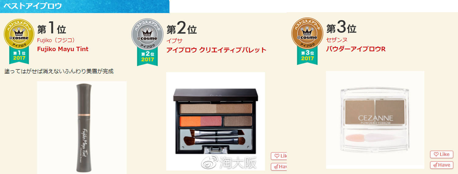 第一名竟然不是Dior，快跟着cosme买买买