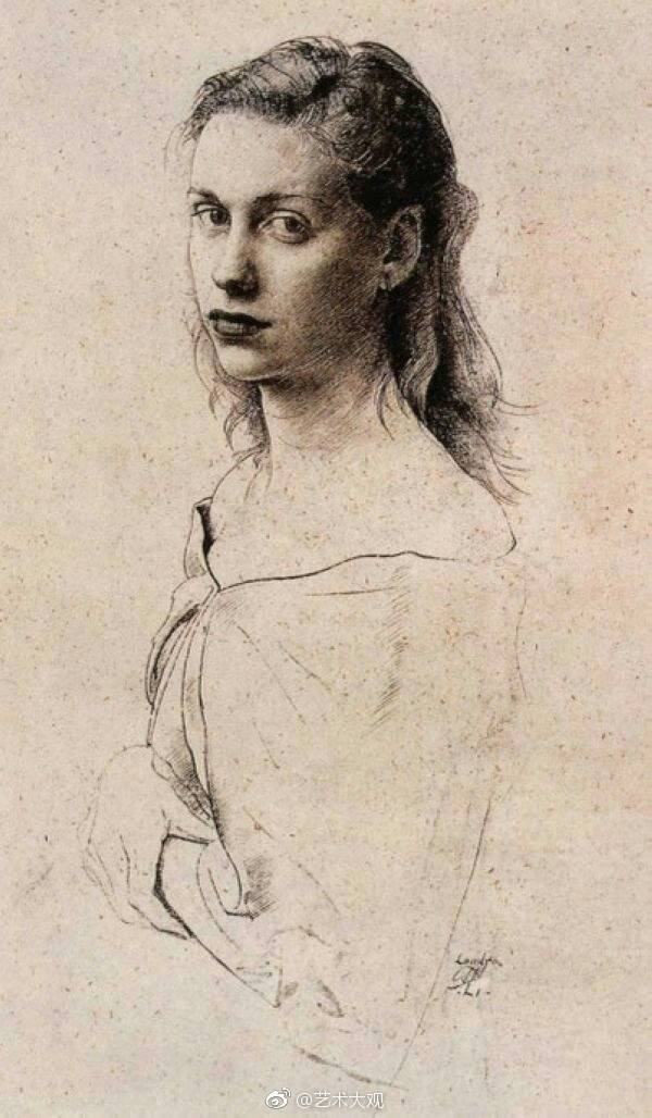 素描唯美肖像图,人物肖像素描高级教学