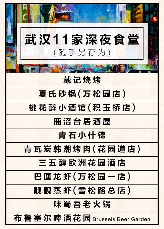 武汉深夜食堂一览表,打卡武汉的一家深夜食堂