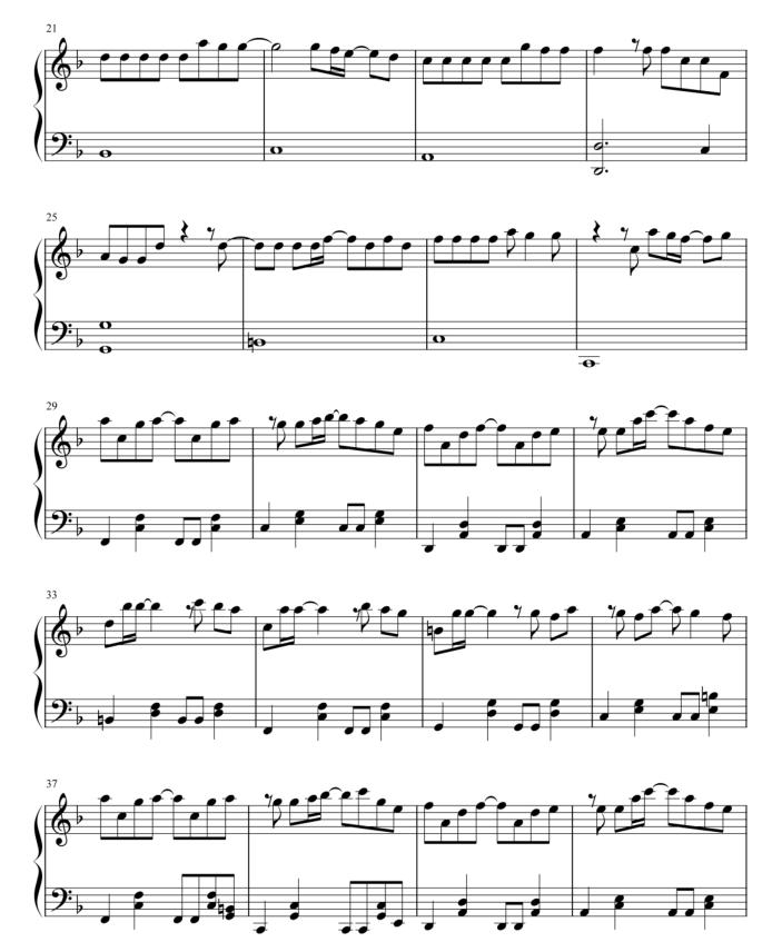 一些经典钢琴曲的简谱和五线谱给大家学习参考