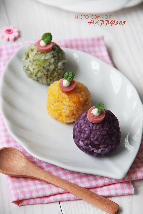 三色饭团红黄绿幼儿园,日本三角饭团做法大全