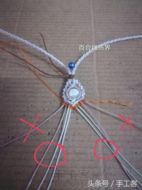 编绳项链背云的编法,宝宝平安扣编绳项链编法