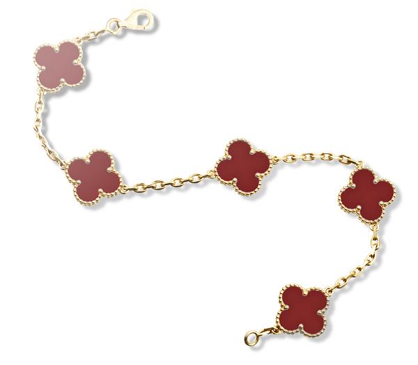 VCA梵克雅宝四叶草古典系列5花手链