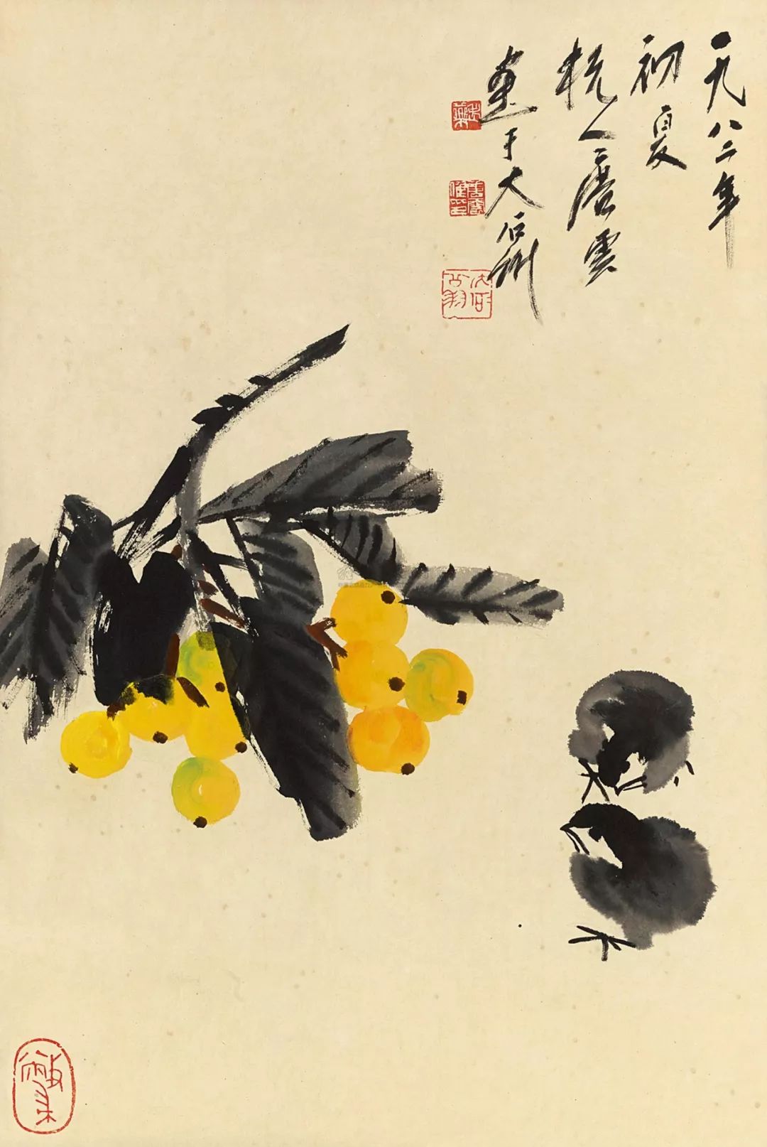 唐云早期花鸟作品欣赏,唐云先生花鸟条幅全集