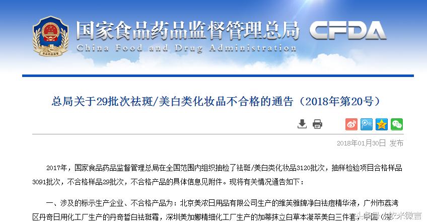 29种化妆品,29种化妆品不合格名单