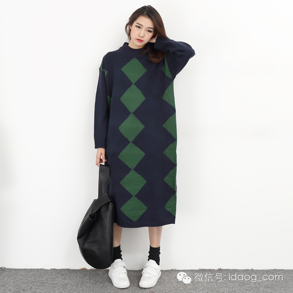 毛衣超级长,毛衣长高级感