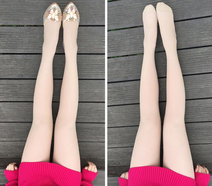 黑丝袜长腿袜搭配图片,丝袜美腿塑形袜日系薄款