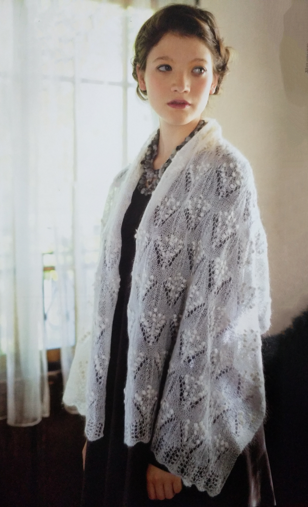 马海毛毛线披肩夏季薄款编织视频,用马海毛编织的大披肩