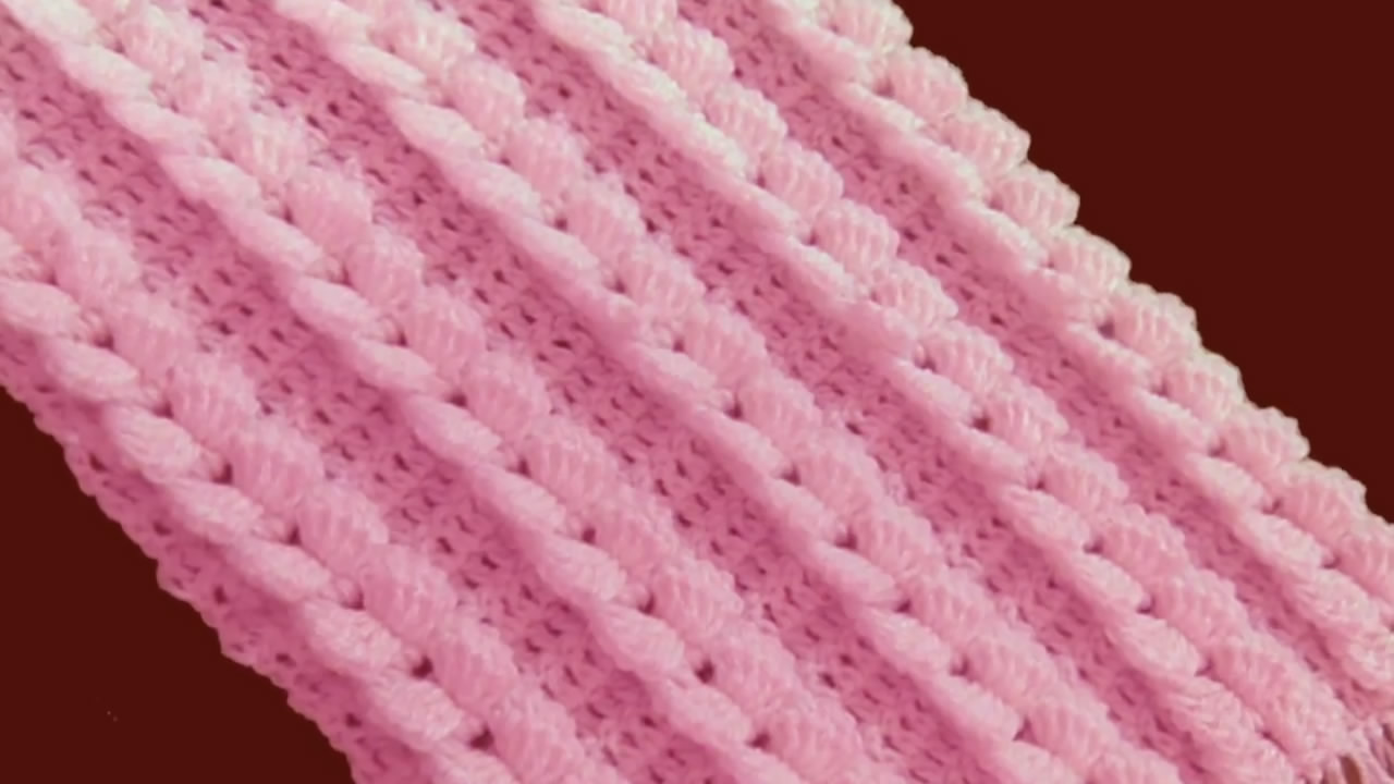 2020最火八股情人棉围巾钩织,水草花另一种交叉围巾钩织慢教程