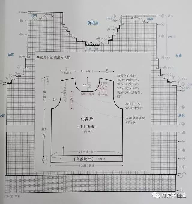 从上往下编织的开襟毛衣编织教程,从零开始学手工编织视频教程