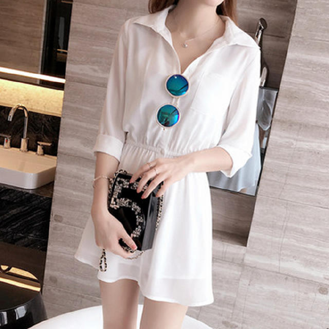 连衣裙夏季轻奢高级感时尚气质,舒适合体清新优雅中长款连衣裙