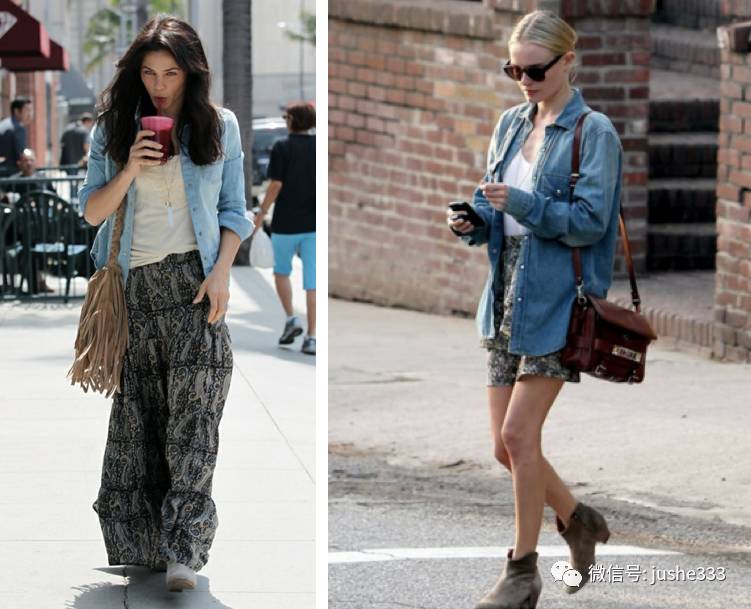 小个子牛仔衬衫的穿法,万能单品白衬衫的n种穿法