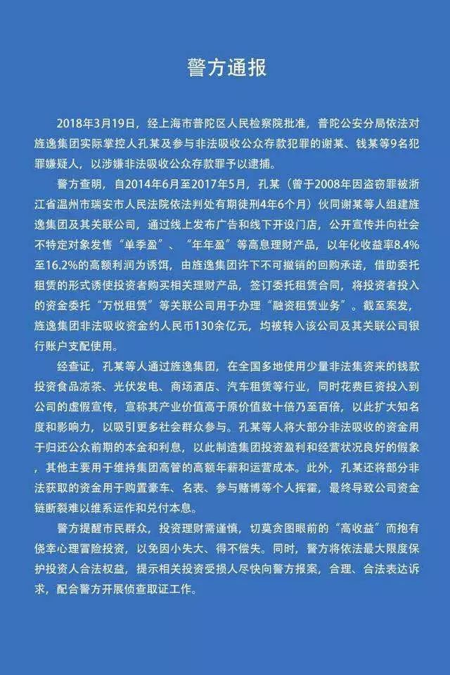 旌逸集团吸金百亿被查,上海旌逸集团宣判