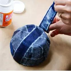 旧物改造牛仔裤收纳盒,旧牛仔改造壁挂收纳袋