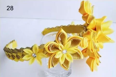 丝带五瓣花发卡制作教程,diy手工制作蝴蝶结小发卡