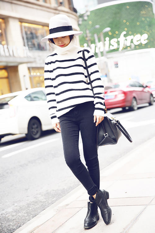 修身显瘦微喇牛仔裤,灰色牛仔裤修身显瘦