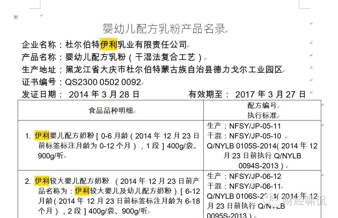 同一配方生产不同品牌奶粉,同一款奶粉有两种不同的配方