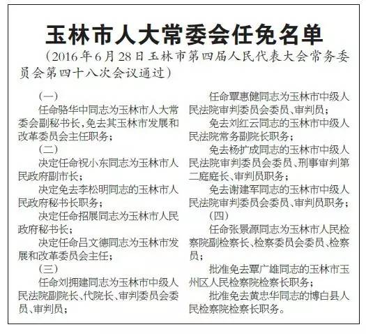 新闻下午茶玉林市四届人大常委会举行第四十八次会议审议并表决通过有关人事事项