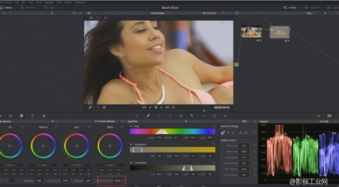 davinciresolve调色台如何使用,davinciresolve怎么调整清晰度