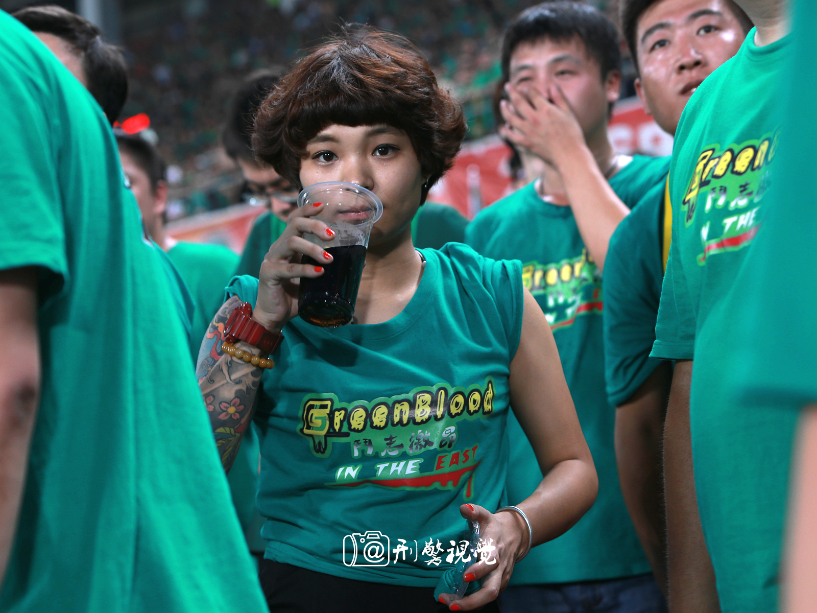 中超联赛纹身,国安啦啦队中超赛场