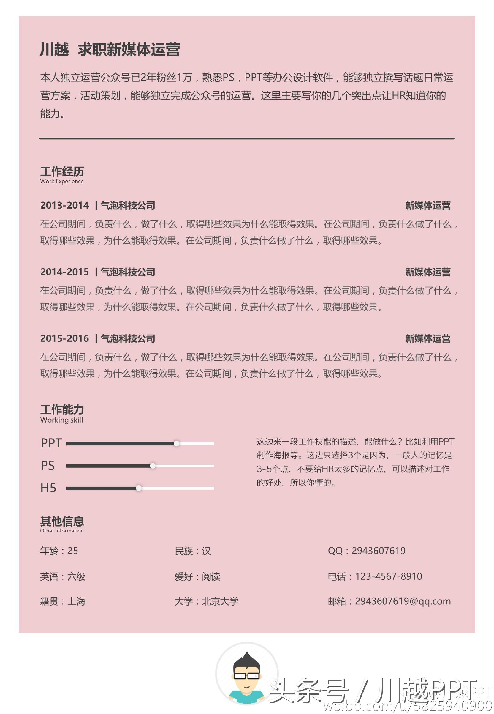 漂亮的简历样本,求职者最好的简历模板