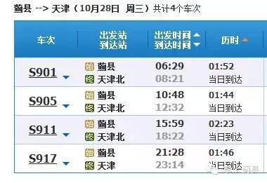 蓟县火车站列车,蓟县火车