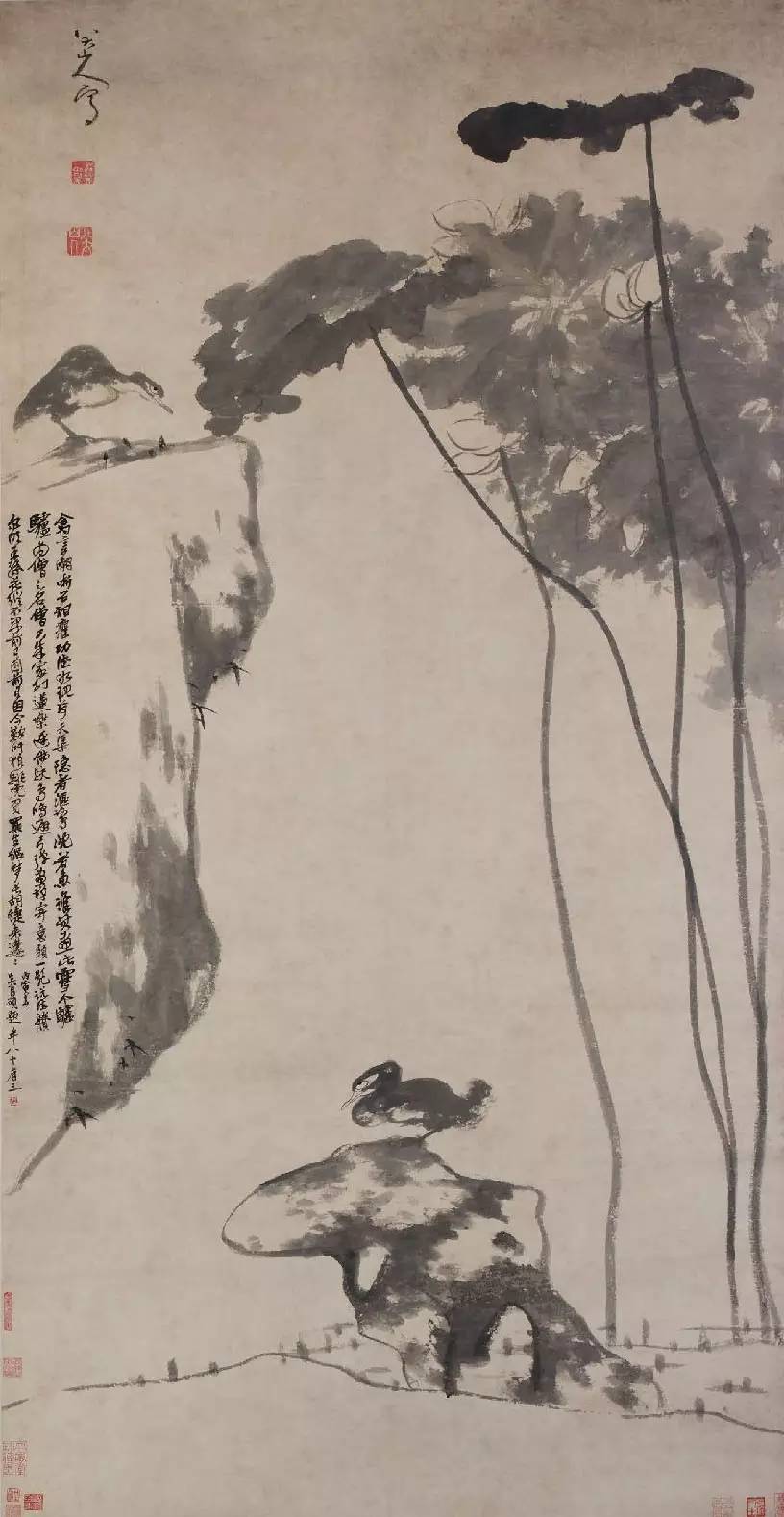 名家国画黄永玉先生的荷花,历代国画荷花作品图片及价格
