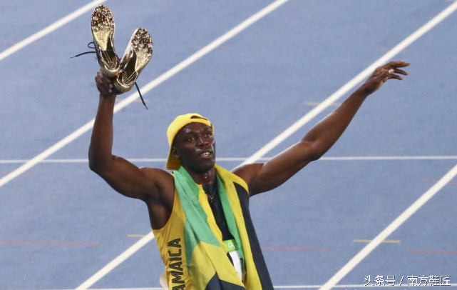 博尔特穿过的金色球鞋,博尔特破世界纪录的跑鞋